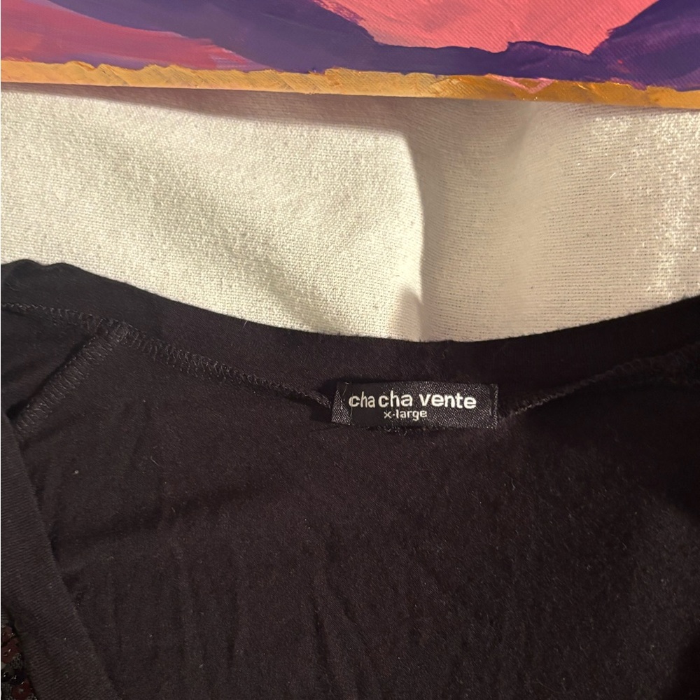 Cha Cha Vente XL Black Sequin Blouse